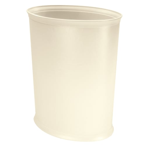 Design Line Wastebasket, 13 Quart Oval, Ignition Resistant, Cream